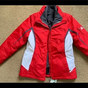 Xhilaration red ski coat with removable fleece